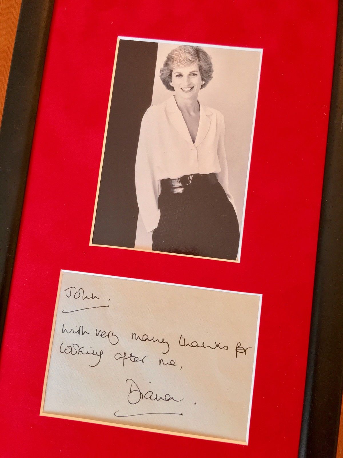 DIANA * Princess of Wales * Scarce Authentic AUTOGRAPH NOTE hand SIGNED