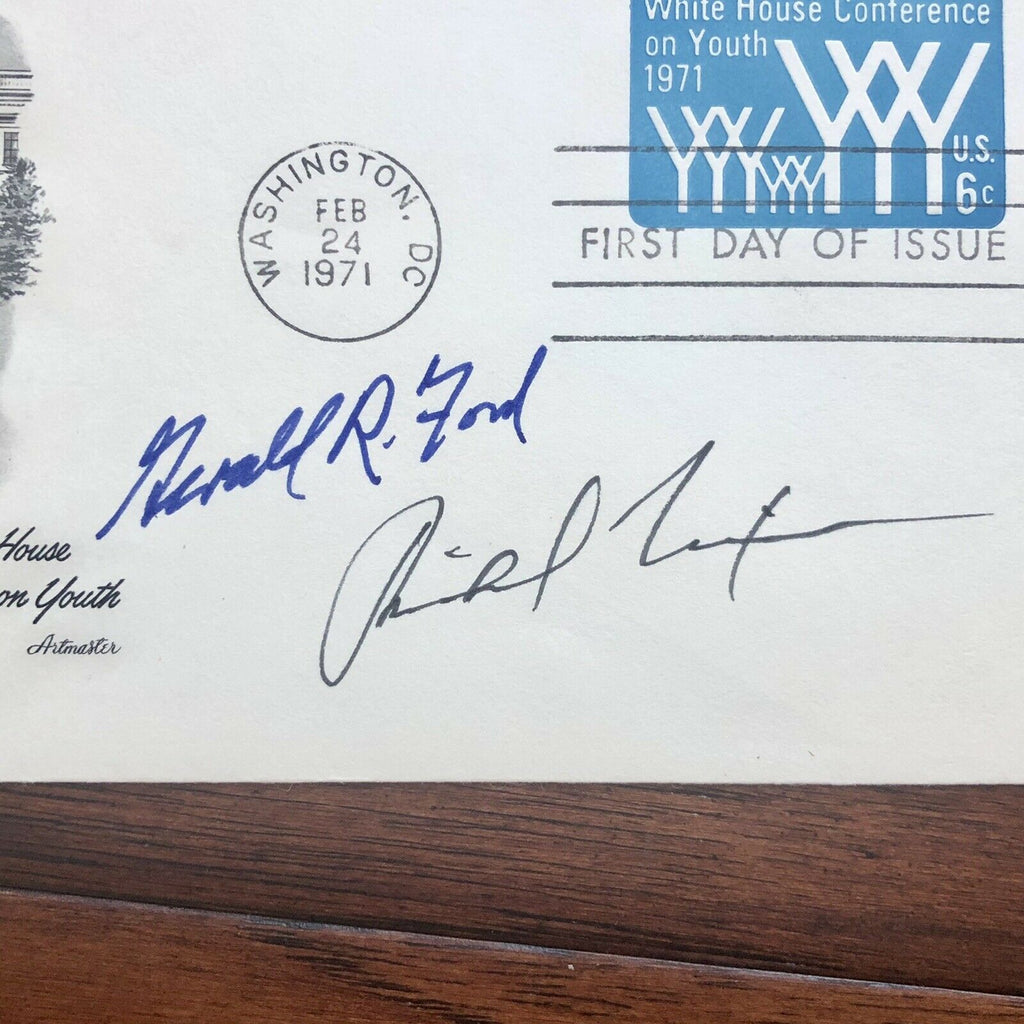 GERALD FORD & RICHARD NIXON * JSA LOA * Hand Signed Autograph Envelope First Day