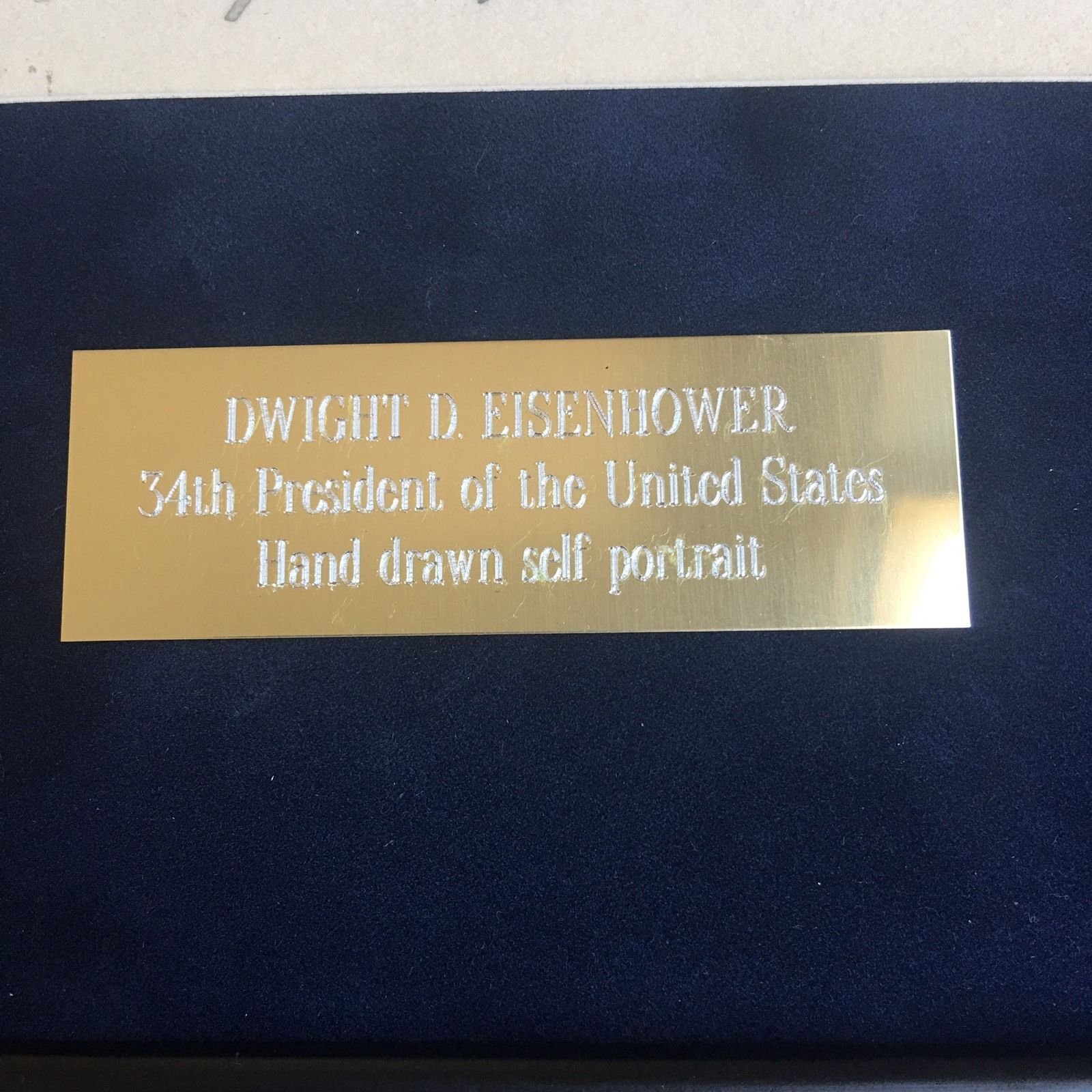 DWIGHT EISENHOWER * JSA COA * President Self Portrait Sketch * AUTOGRAPH Signed