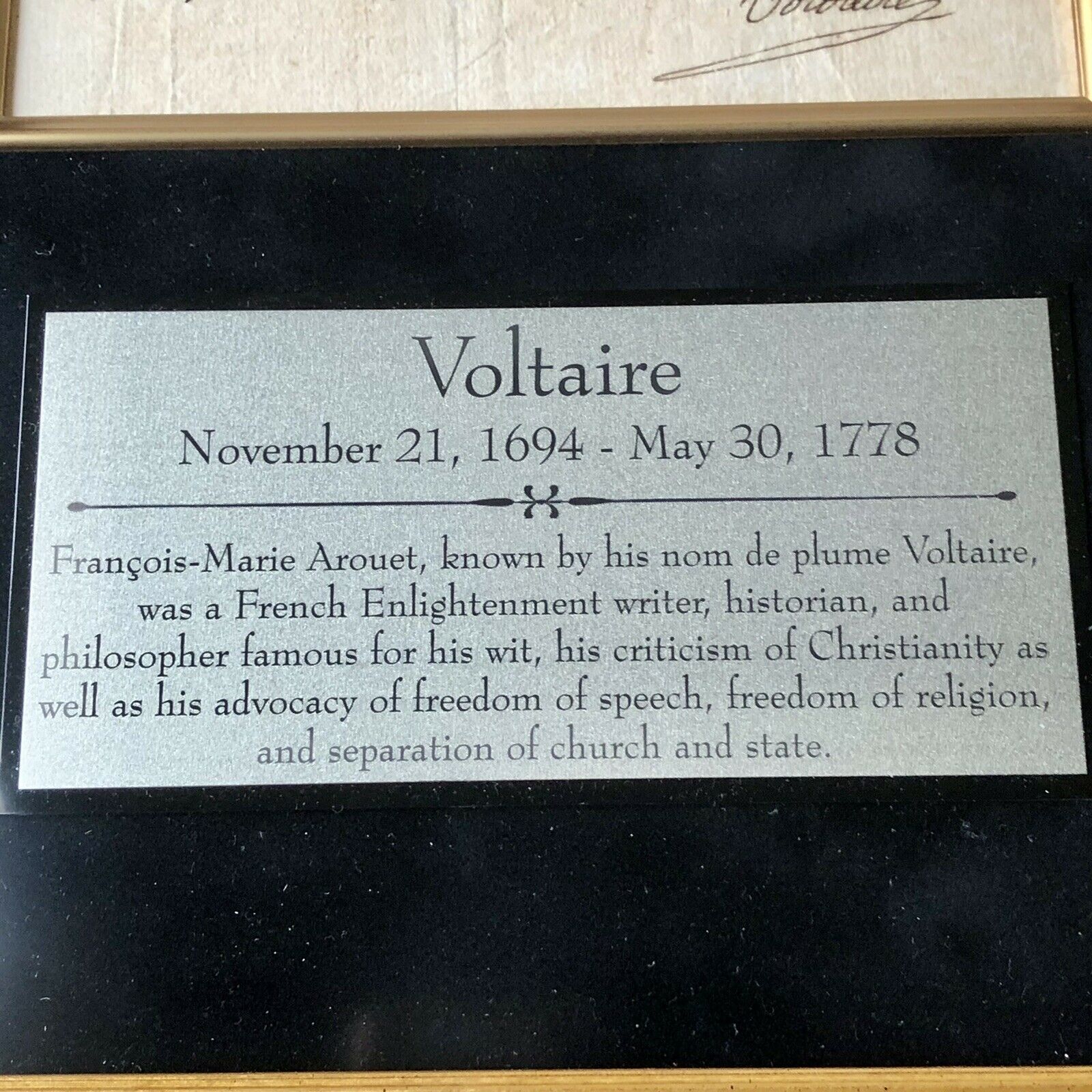 VOLTAIRE * JSA LOA * Autograph Handwritten Note Signed * François-Marie Arouet