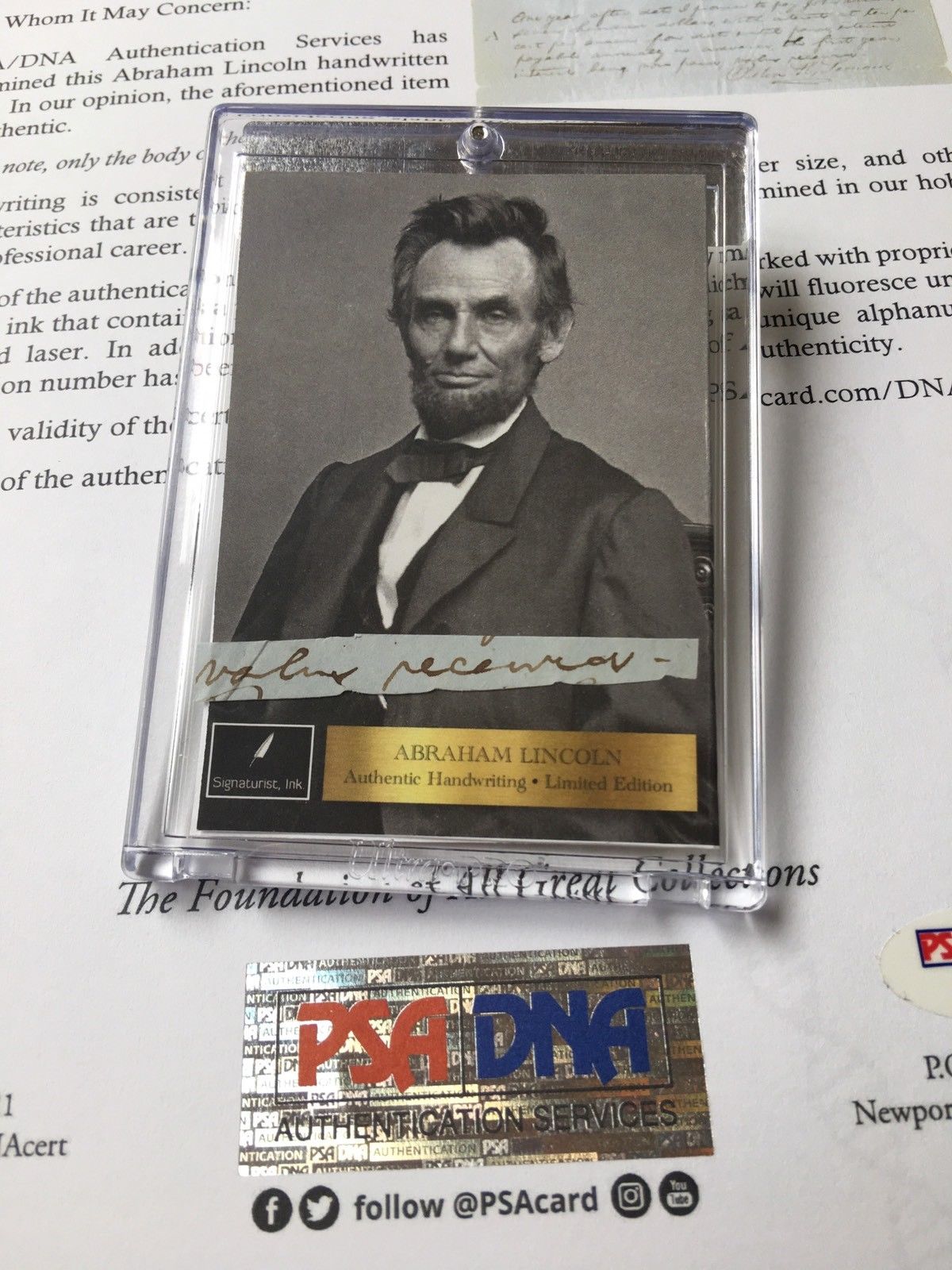 ABRAHAM LINCOLN PSA/DNA Handwritten Cut Words "Value Received"