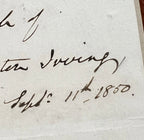 WASHINGTON IRVING * JSA LOA * Signed Autograph Page Inscribed from Sleepy Hallow