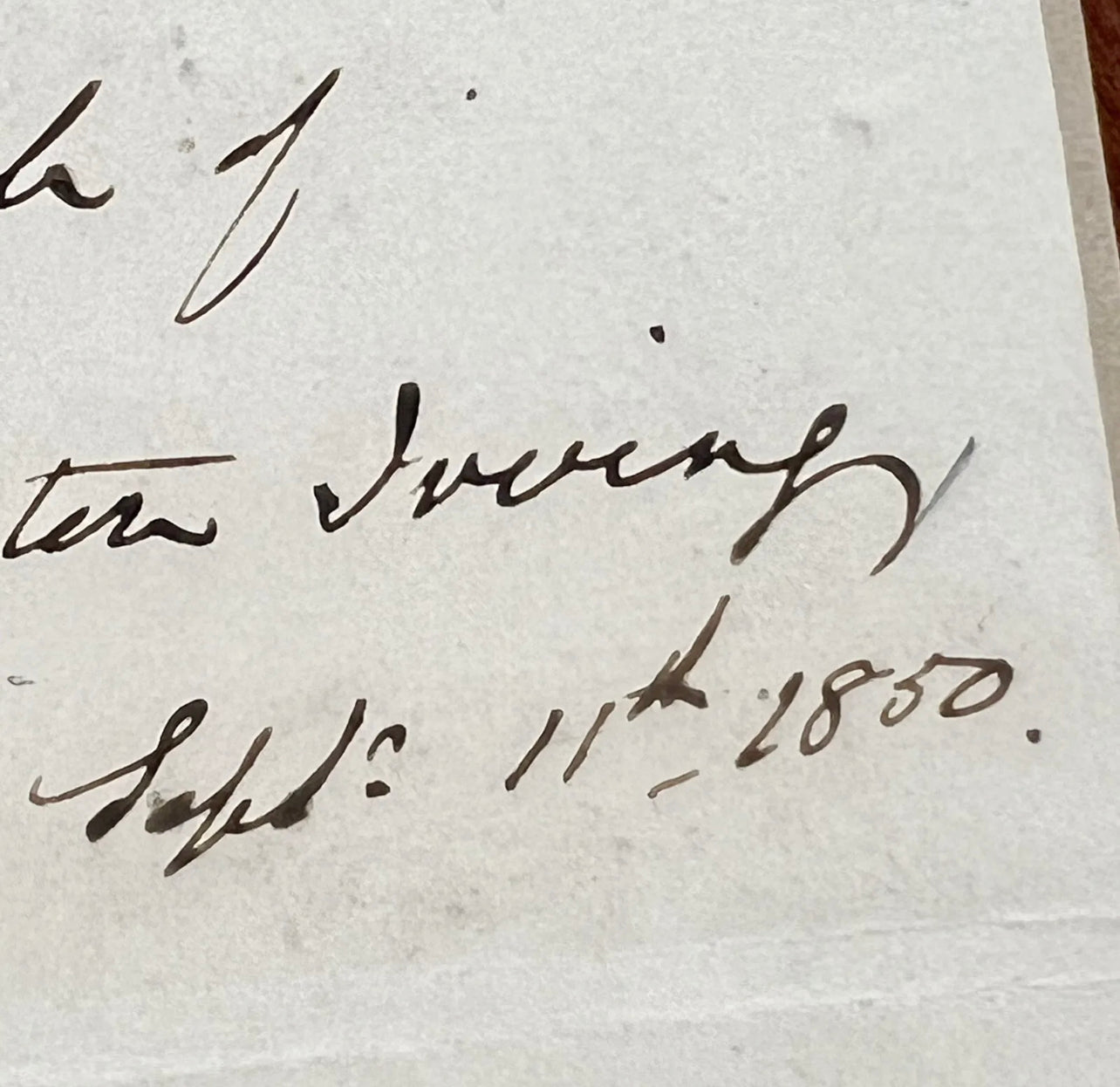 WASHINGTON IRVING * JSA LOA * Signed Autograph Page Inscribed from Sleepy Hallow