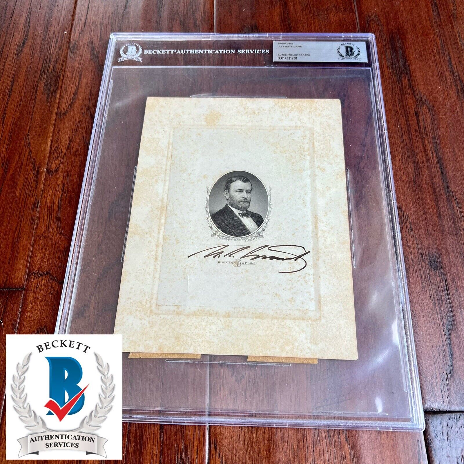 ULYSSES S. GRANT * Beckett BAS * Hand Signed U S Engraving Portrait Autograph