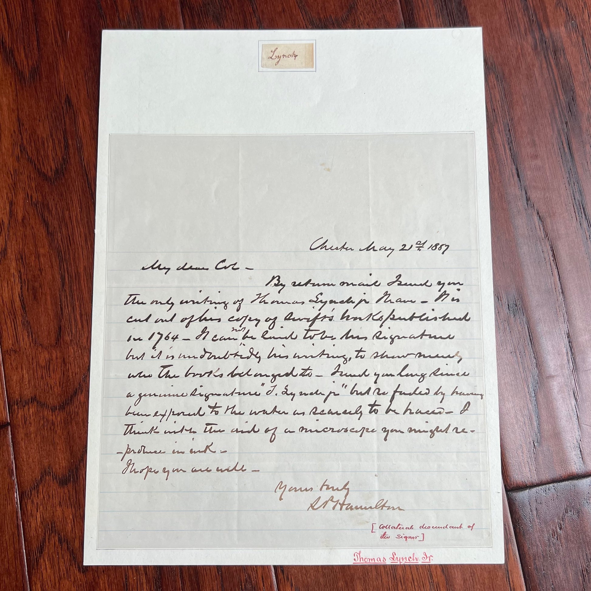 THOMAS LYNCH JR * PSA/DNA * Declaration of Independence Signer Autograph Signed