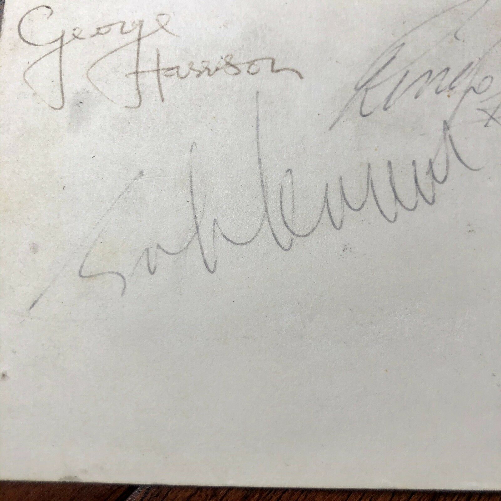 THE BEATLES * JSA LOA * Hand Signed Autograph Card * John Lennon George Harrison