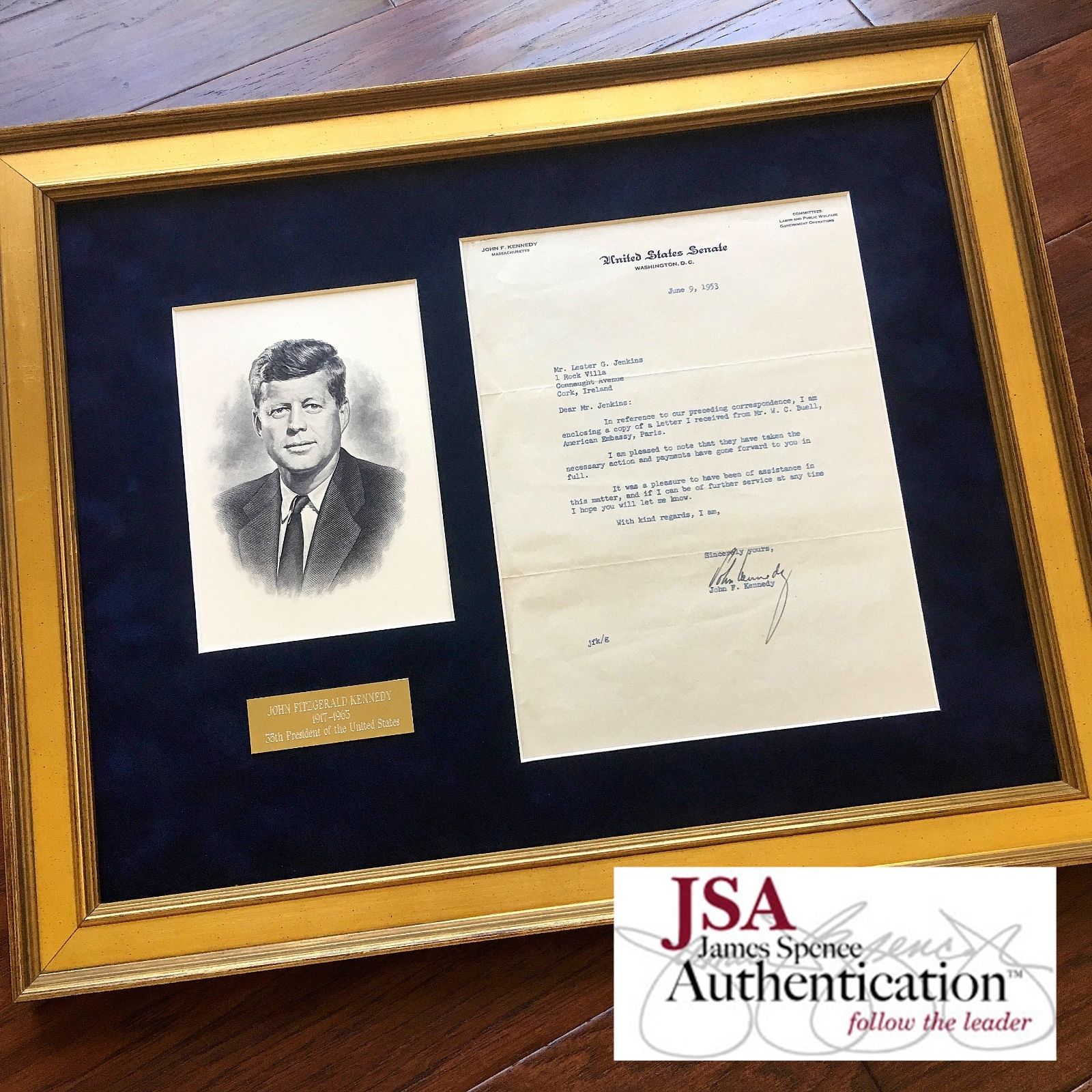 JOHN F. KENNEDY * JSA COA * Scarce Authentic JFK AUTOGRAPH Signed * President