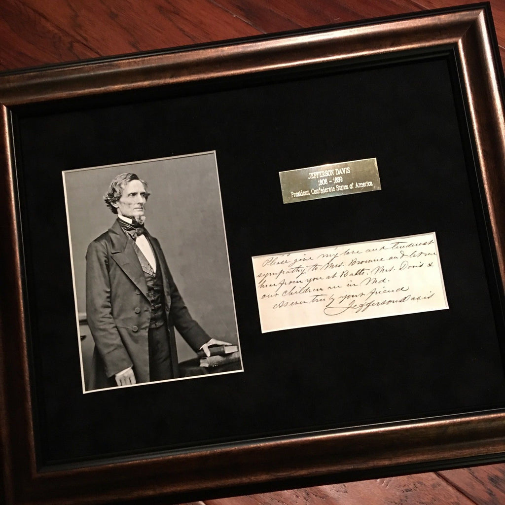 JEFFERSON DAVIS * JSA COA * Confederate President AUTOGRAPH Note * SIGNED 2X