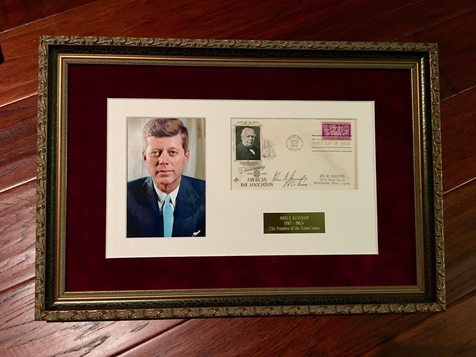 JOHN F. KENNEDY * JSA COA * Scarce "USS Mass" AUTOGRAPH Signed * President