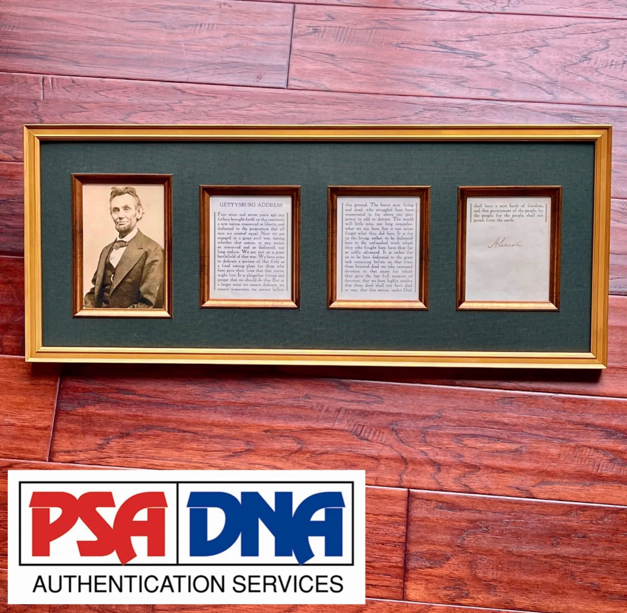 ABRAHAM LINCOLN * PSA * Autograph GETTYSBURG ADDRESS Souvenir Signed Signature
