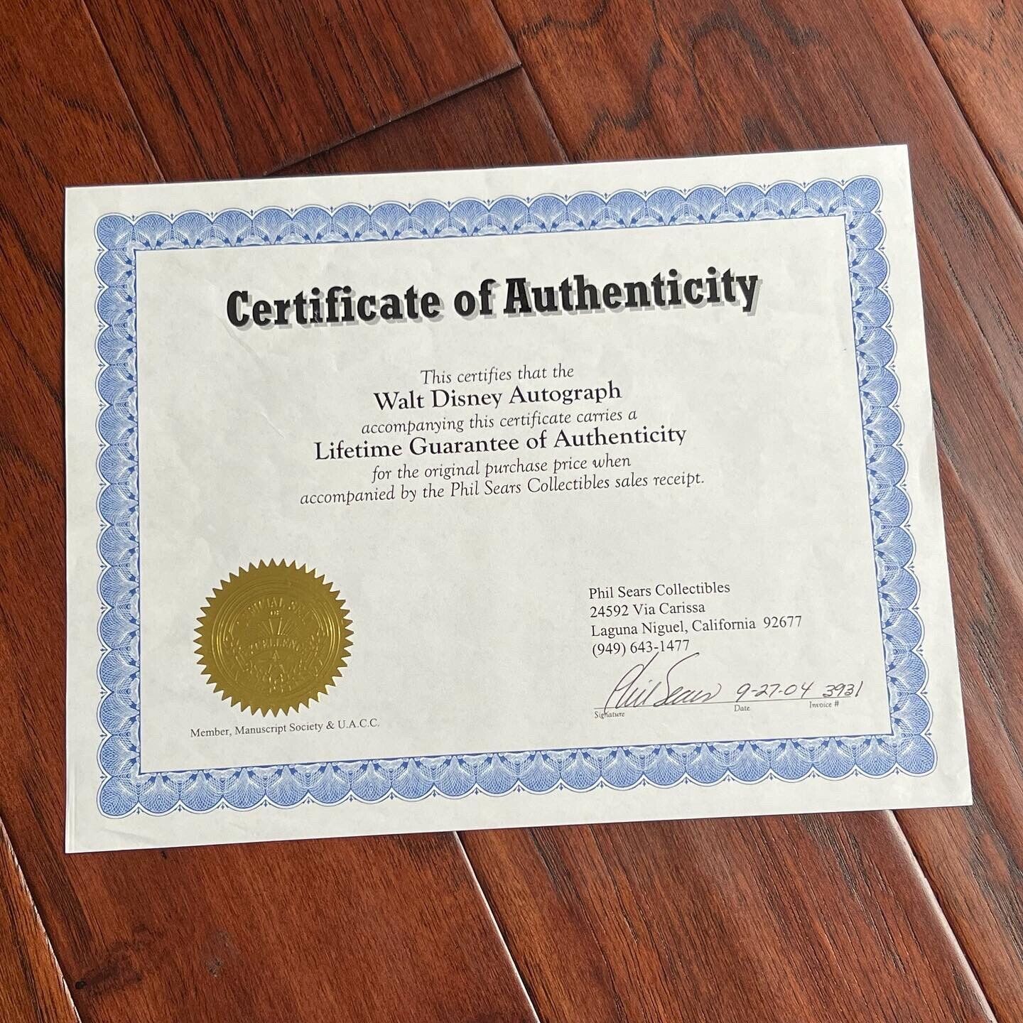 WALT DISNEY * PSA/DNA Slab * Autograph Album Page Signed Excellent Provenance-