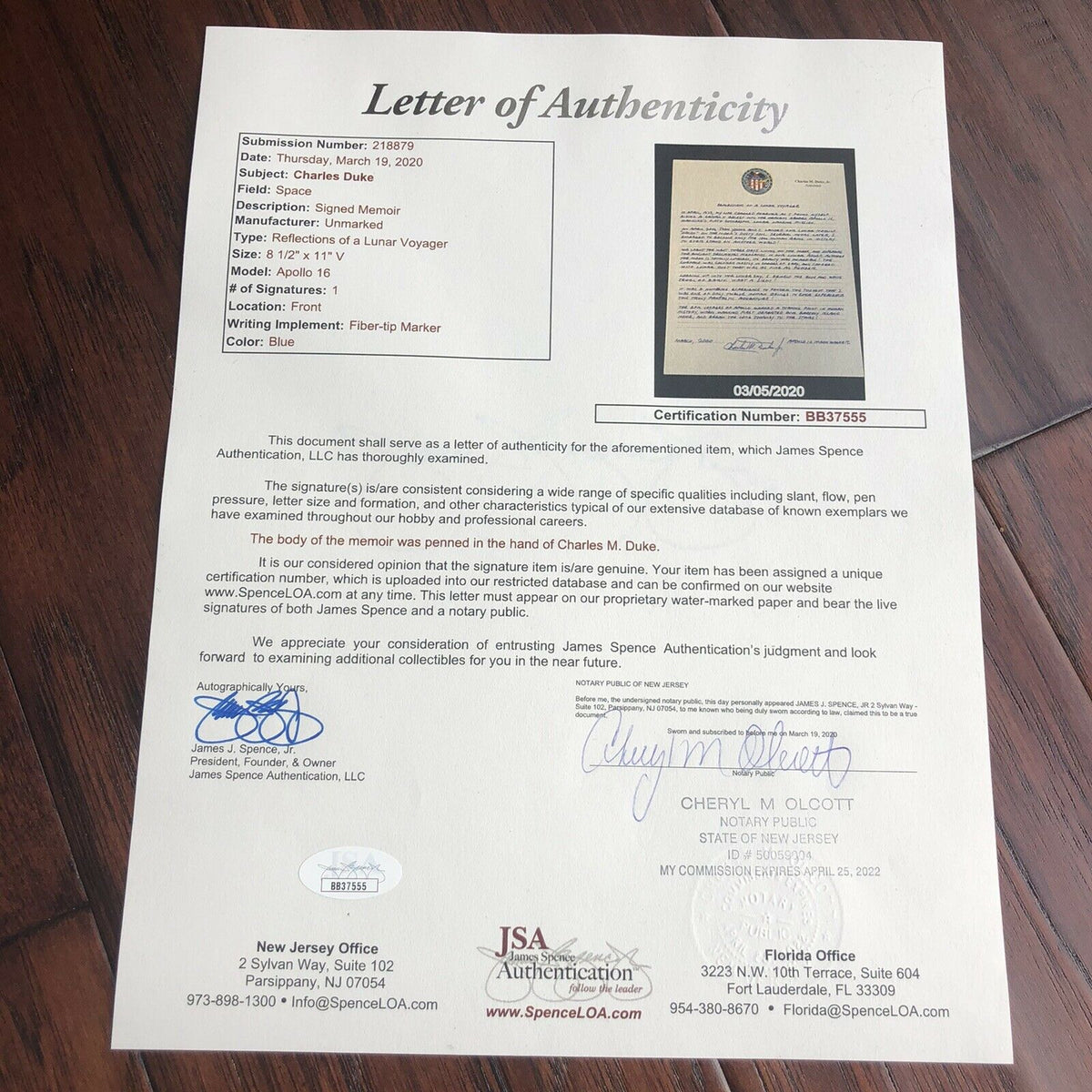 CHARLIE DUKE * JSA LOA * Lunar Voyager Autograph Letter Signed * Apollo 16
