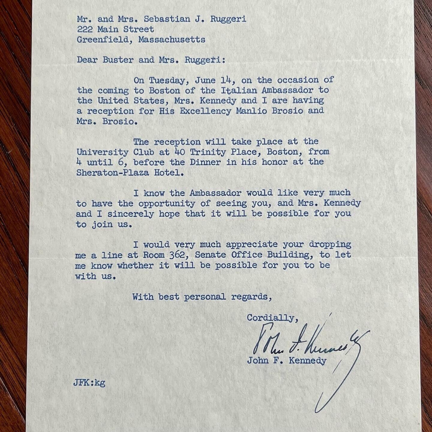 JOHN F. KENNEDY * JSA * Full Signature Autograph Letter Signed to WWII Friend