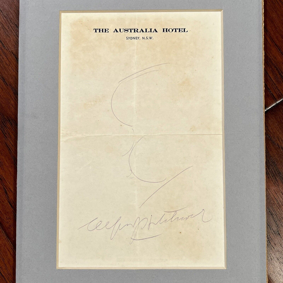 ALFRED HITCHCOCK * Autograph Sketch Signed Self-Portrait Drawing Caricature JSA