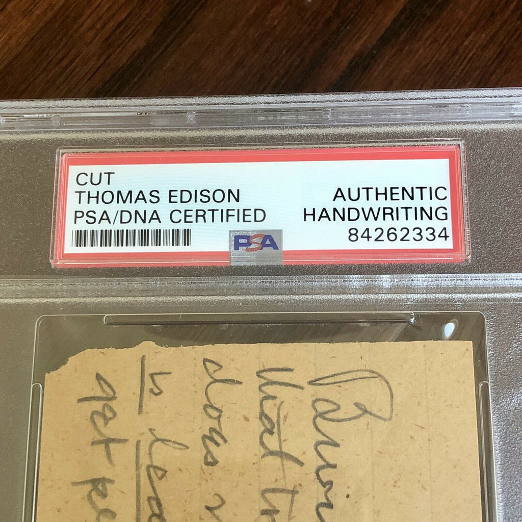 Thomas Edison * PSA/DNA Slab * "Sell Records" Autograph Handwritten Note Signed