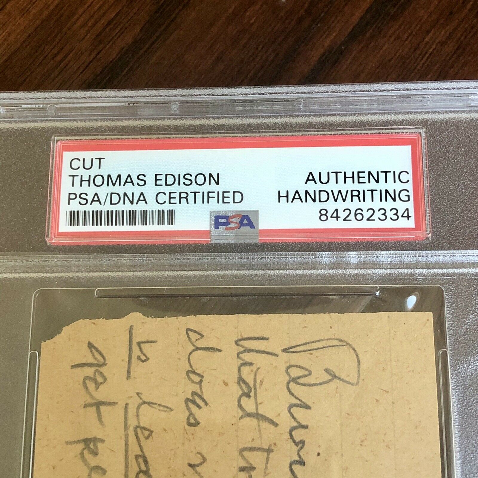 Thomas Edison * PSA/DNA Slab * "Sell Records" Autograph Handwritten Note Signed