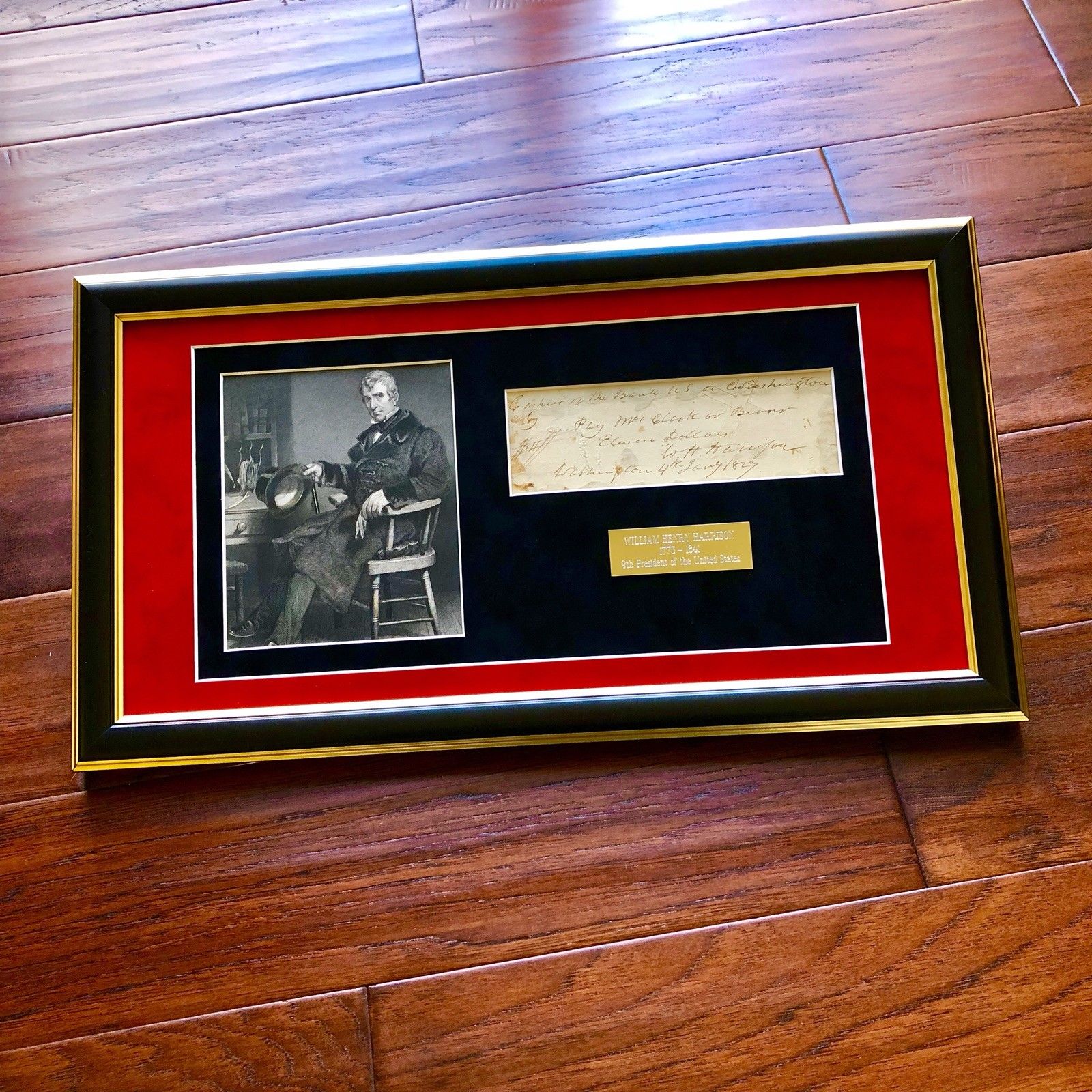 WILLIAM HENRY HARRISON * Authentic HANDWRITTEN Autograph Check SIGNED *