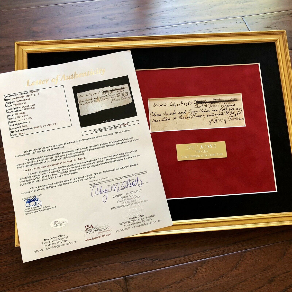 JOHN ADAMS * JSA COA * Scarce AUTOGRAPH Handwritten Note SIGNED * 2nd President