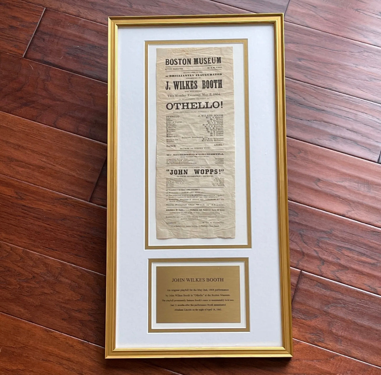 JOHN WILKES BOOTH * Authentic OTHELLO Playbill * 1864 * Abraham Lincoln