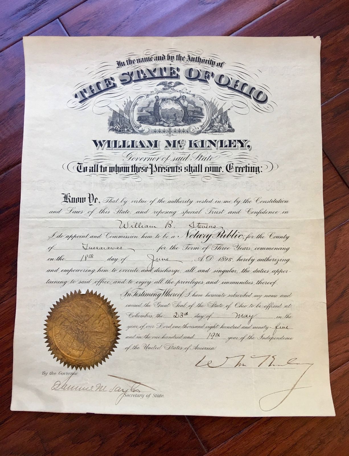 William McKinley Authentic hand SIGNED AUTOGRAPH Appointment * President