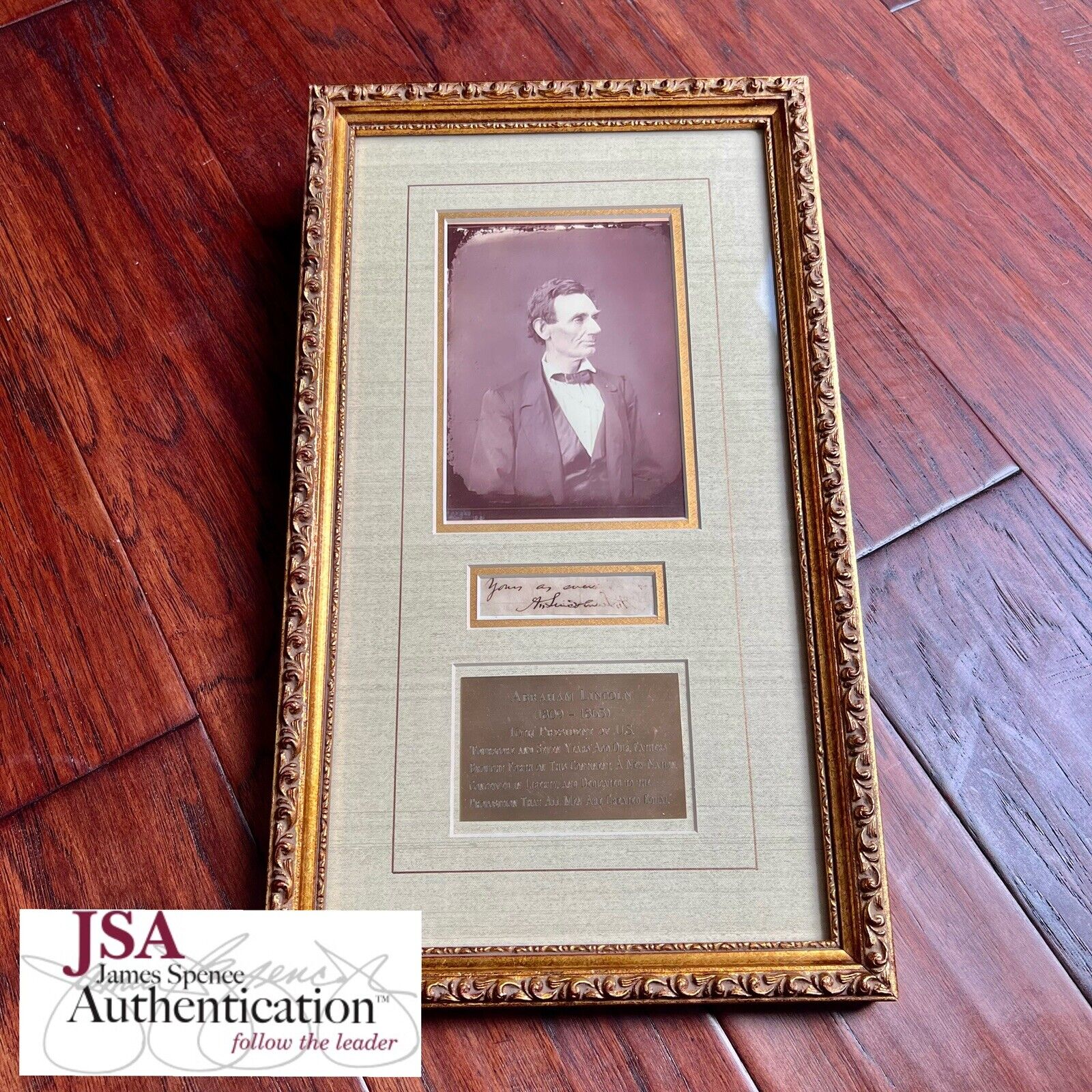ABRAHAM LINCOLN * JSA LOA * Autograph Inscribed Cut Signature from Letter Signed