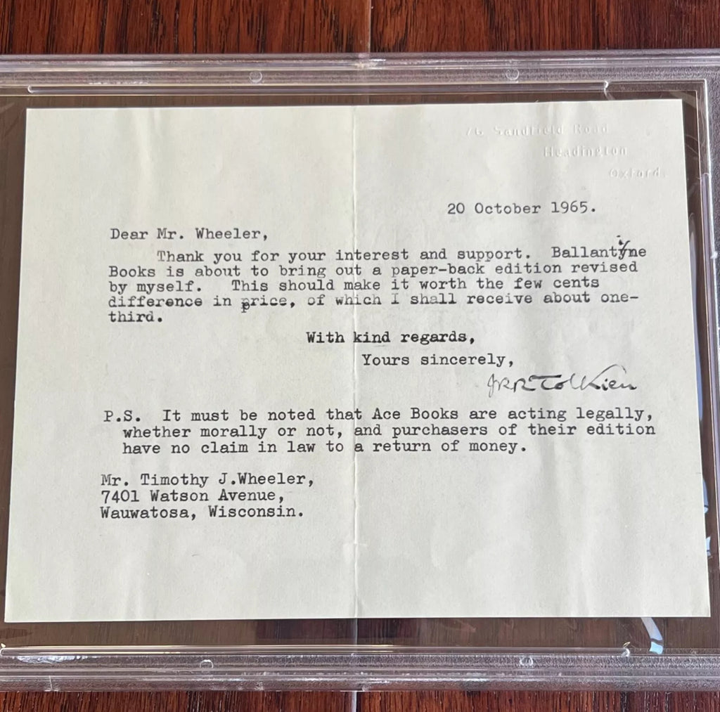 J.R.R. TOLKIEN * PSA/DNA * Autograph Typed Letter Re: LORD OF THE RINGS Signed