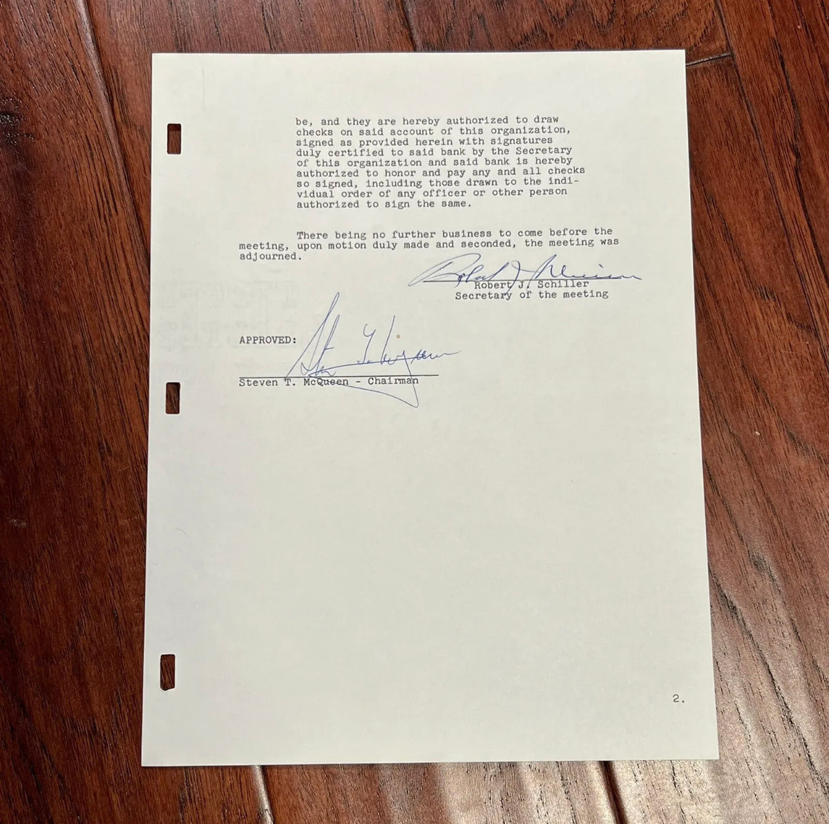 STEVE MCQUEEN * JSA LOA * Signed Movie Production Contract Autograph *