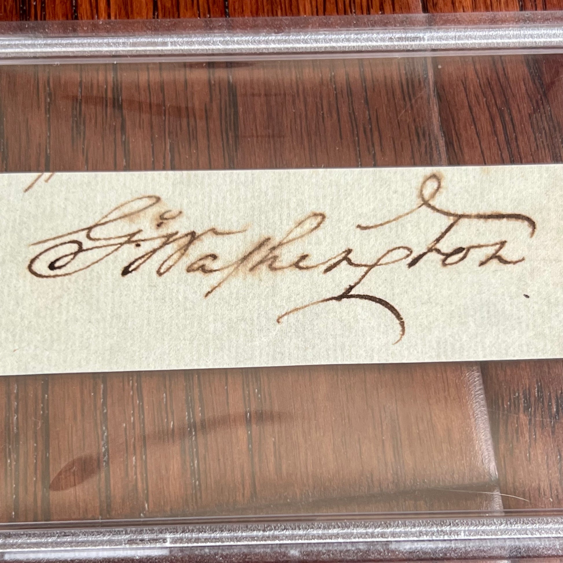 GEORGE WASHINGTON * PSA/DNA Encapsulated * Autograph Cut Signature Signed Slab