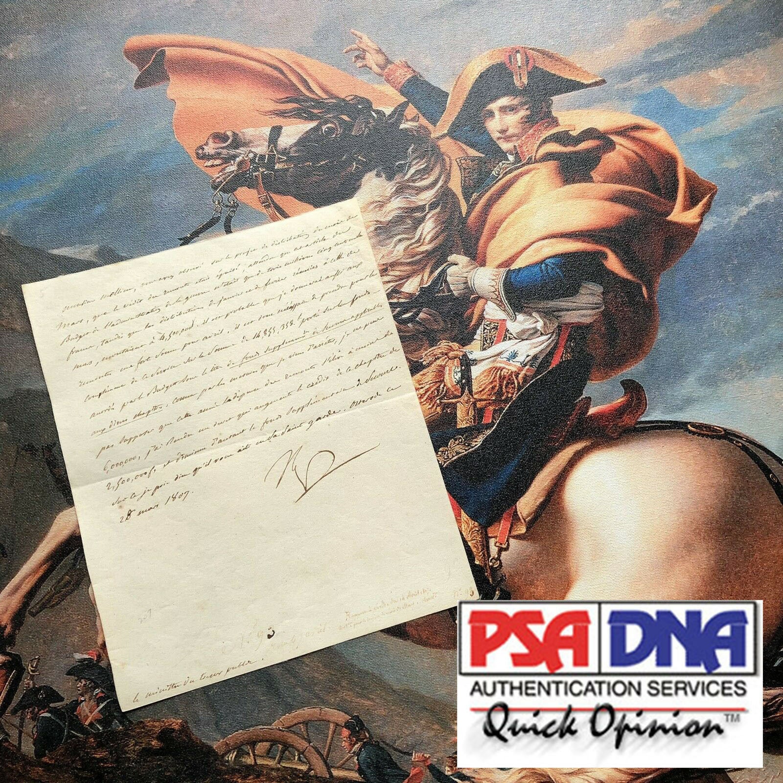 NAPOLEON BONAPARTE * PSA/DNA * AUTOGRAPH Letter Signed AS EMPEROR * War Budget