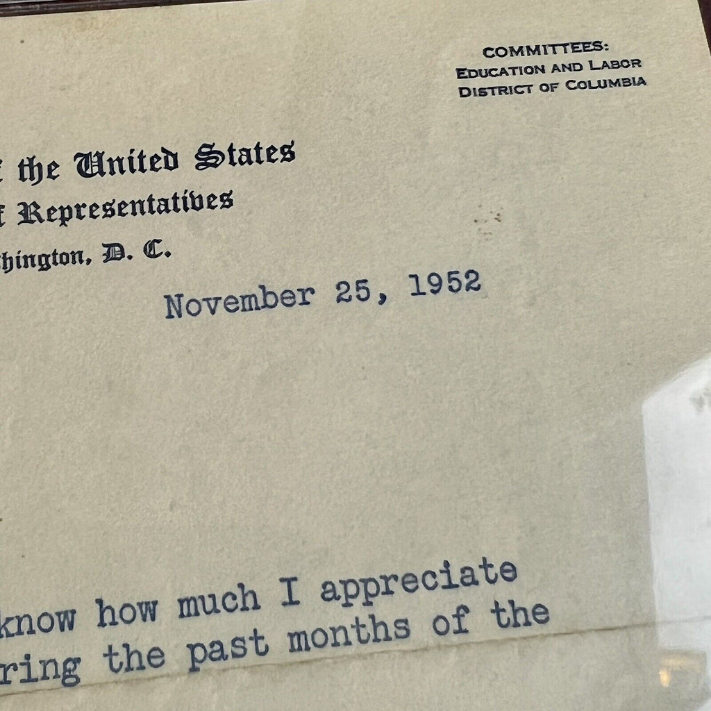 JOHN F. KENNEDY * Beckett BAS * Autograph Senate Letter Re: Eisenhower Signed