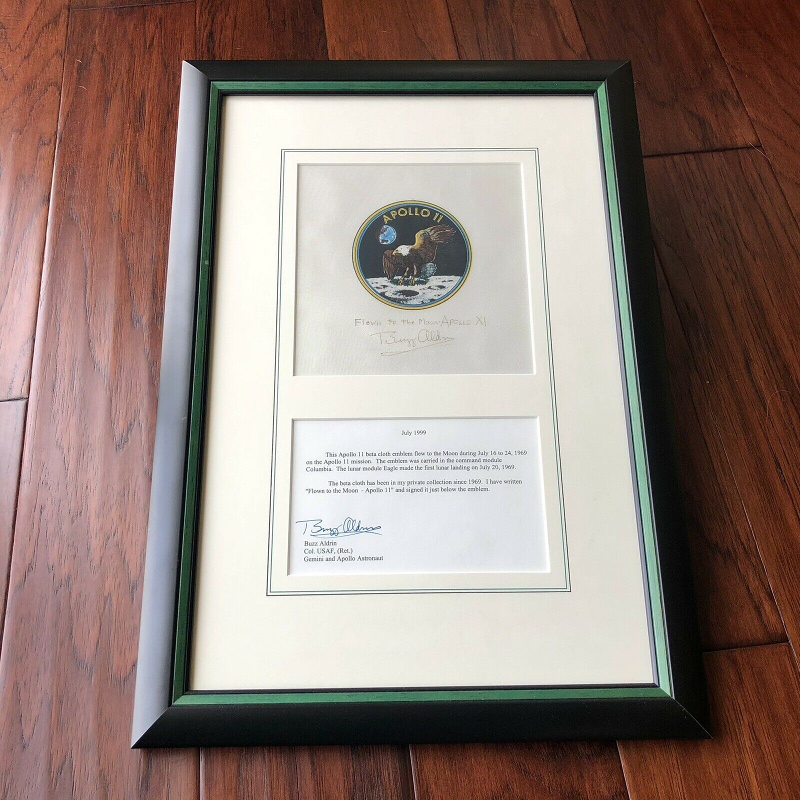BUZZ ALDRIN * Apollo 11 Flown Signed Beta Cloth * Aldrin Personal Collection