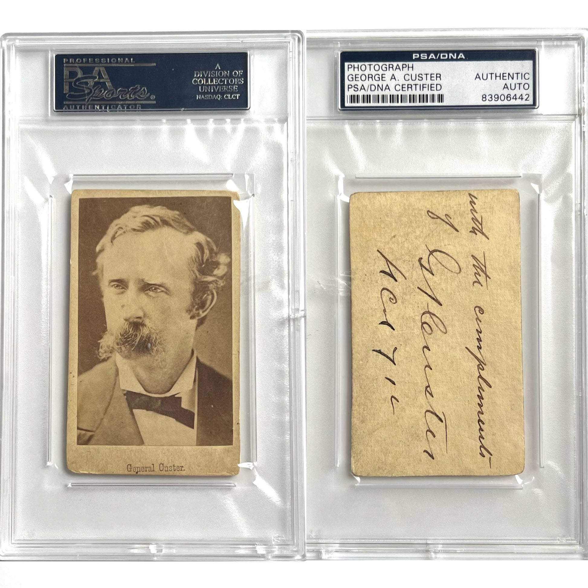 GEORGE CUSTER * PSA * Autograph CDV Photo Signed 3 Months Before Little Big Horn
