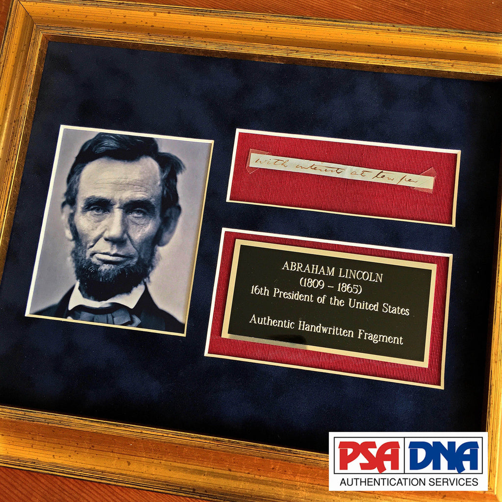 PSA/DNA * ABRAHAM LINCOLN * 5 Handwritten Cut Words * not Autograph or Signed