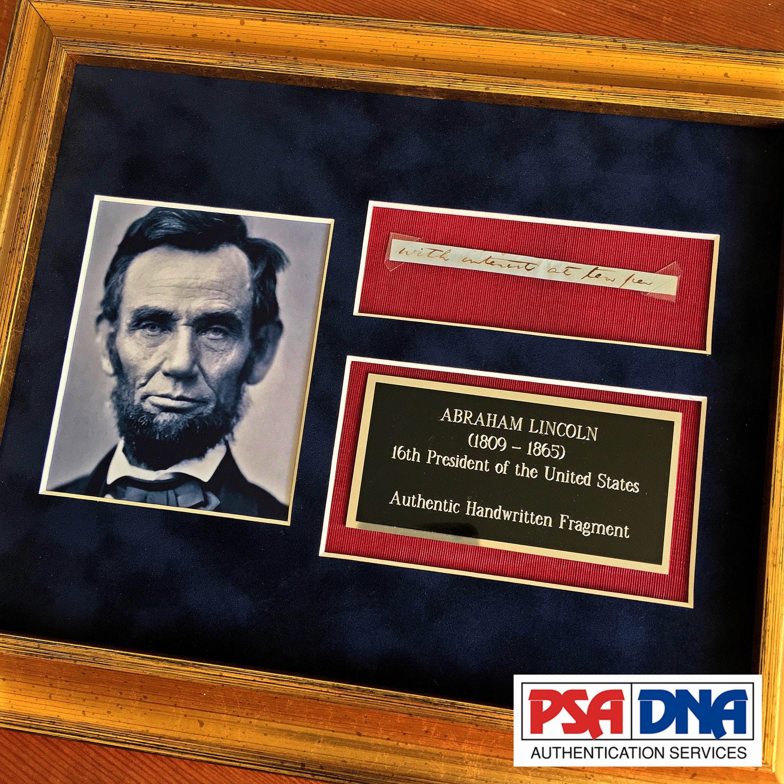 PSA/DNA * ABRAHAM LINCOLN * 5 Handwritten Cut Words * not Autograph or Signed