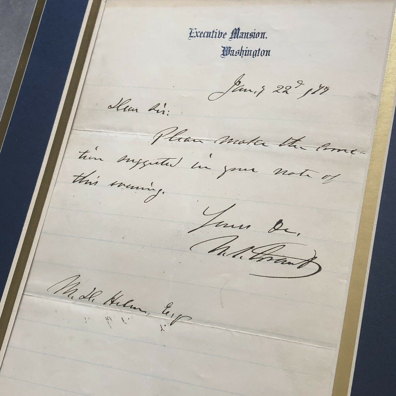 ULYSSES S. GRANT * PSA/DNA MINT 9 * Executive Mansion * AUTOGRAPH Letter SIGNED