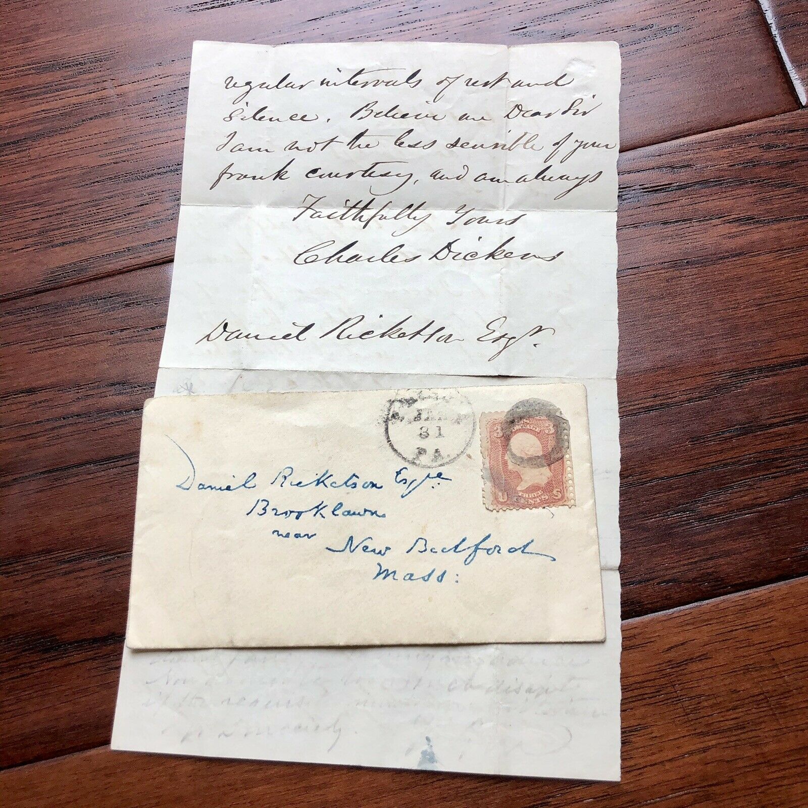 CHARLES DICKENS * JSA LOA * Handwritten Addressed Envelope * No Autograph Signed