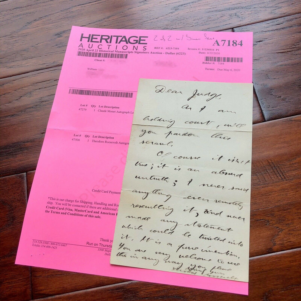 THEODORE ROOSEVELT * BAS * PSA * Autograph Letter Signed Denying Quote