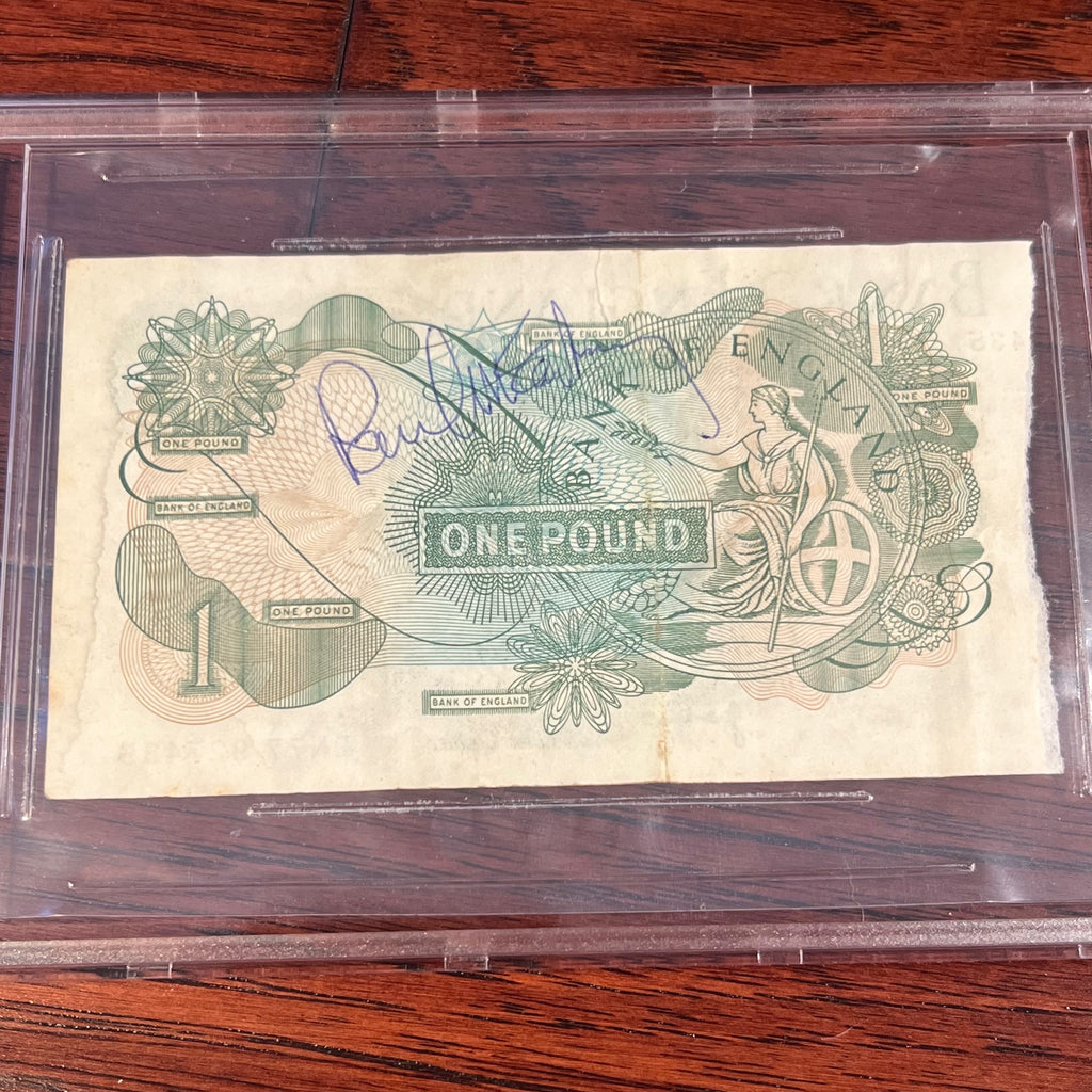PAUL MCCARTNEY * BAS BECKETT * Autograph One Pound Note Signed * The Beatles