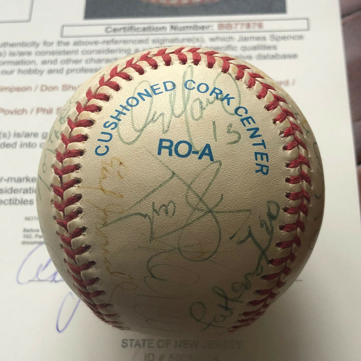 DONALD TRUMP & OJ SIMPSON * JSA LOA * Proof Autograph Signed Rawlings Baseball