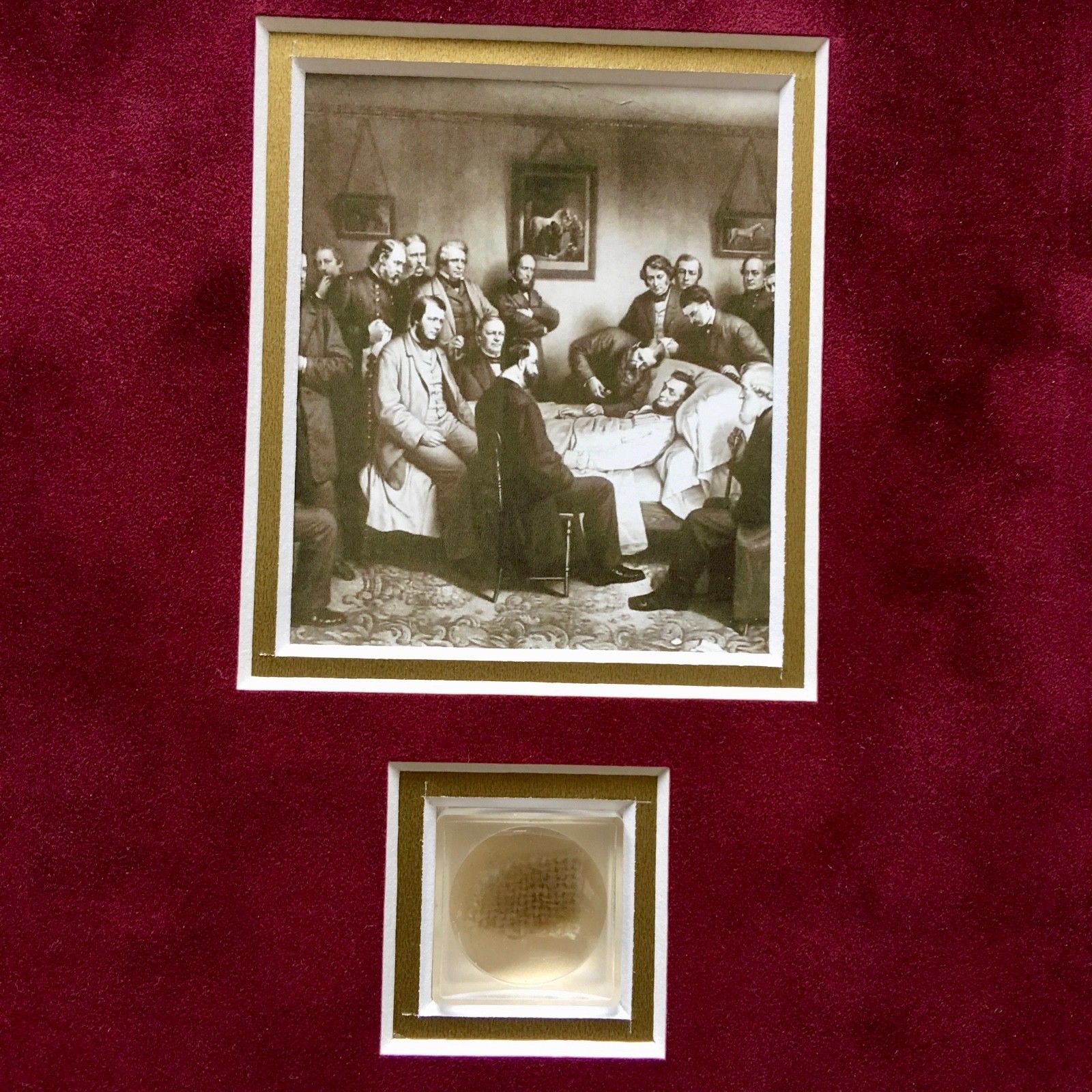 ABRAHAM LINCOLN * Genuine Assassination DEATHBED BANDAGE Relic * COA