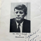 JOHN F. KENNEDY * JSA LOA * Autograph Photo Signed As Senator In Dinner Program