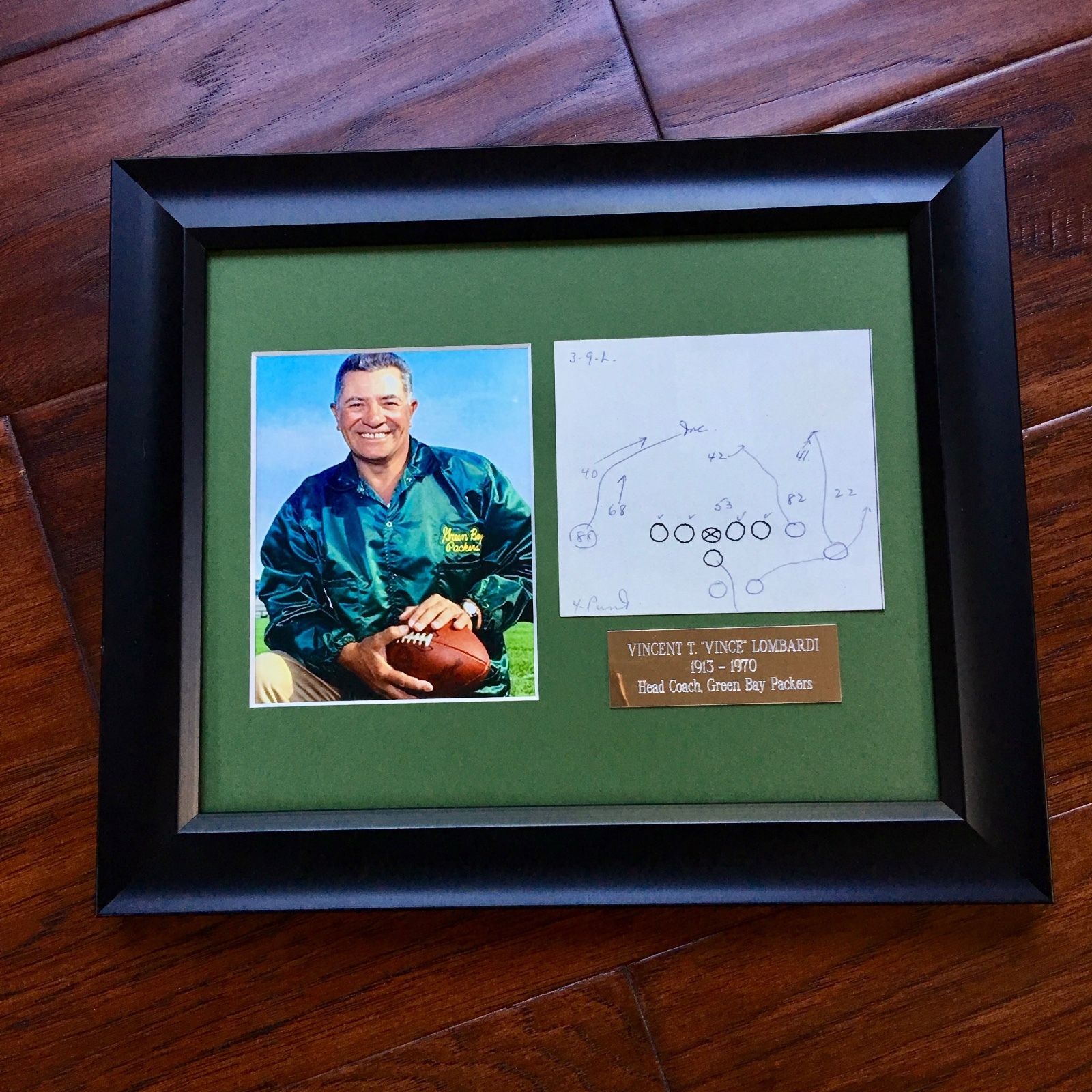 VINCE LOMBARDI JSA COA Scarce Handwritten Play Packers