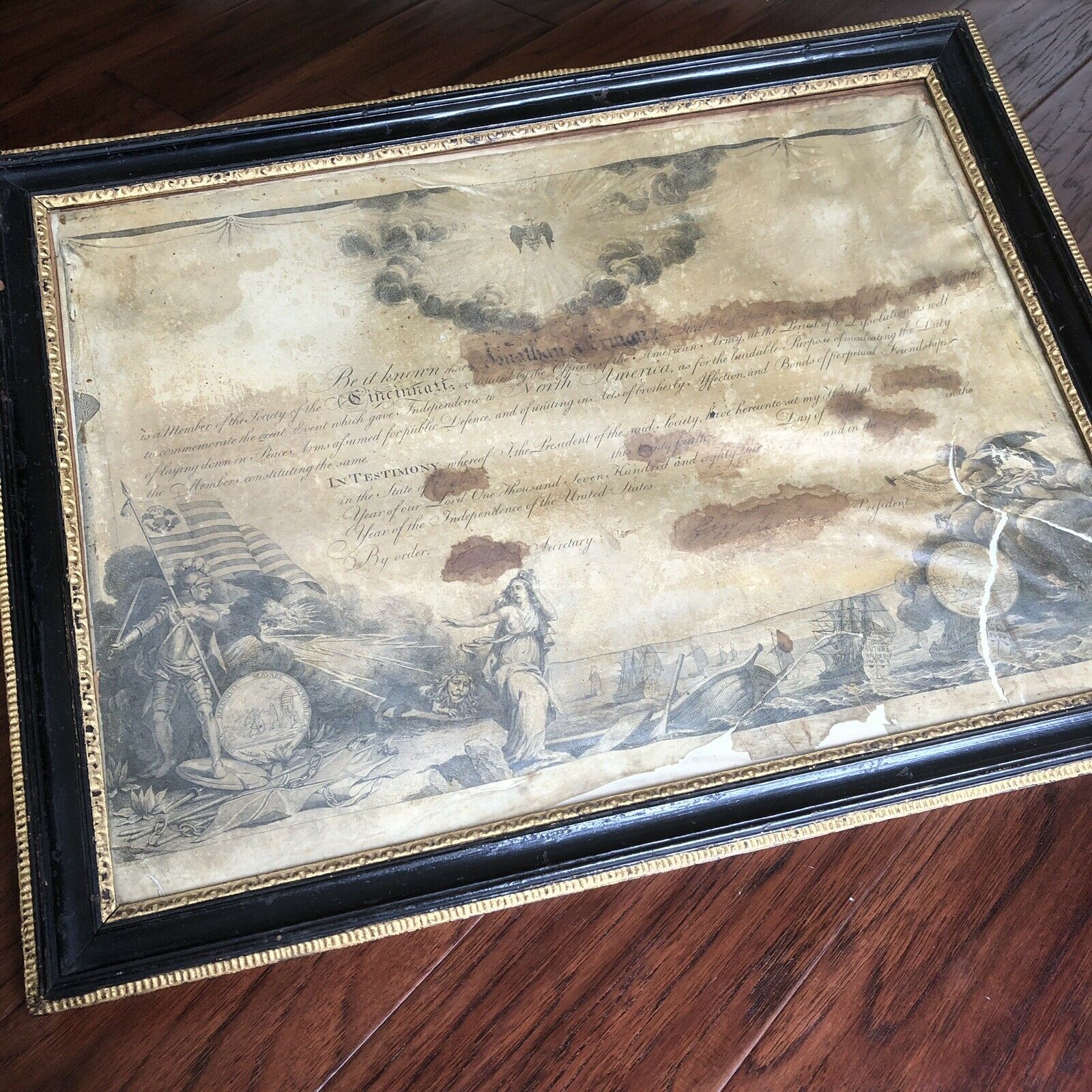 GEORGE WASHINGTON * JSA COA * Signed to VP of Society Cincinnati Autograph *