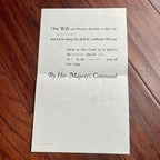 QUEEN ELIZABETH II * JSA LOA * Hand Signed Royal Pardon Document Autograph