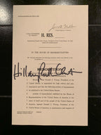 HILLARY CLINTON * JSA * Souvenir Trump ARTICLES OF IMPEACHMENT Signed Autograph