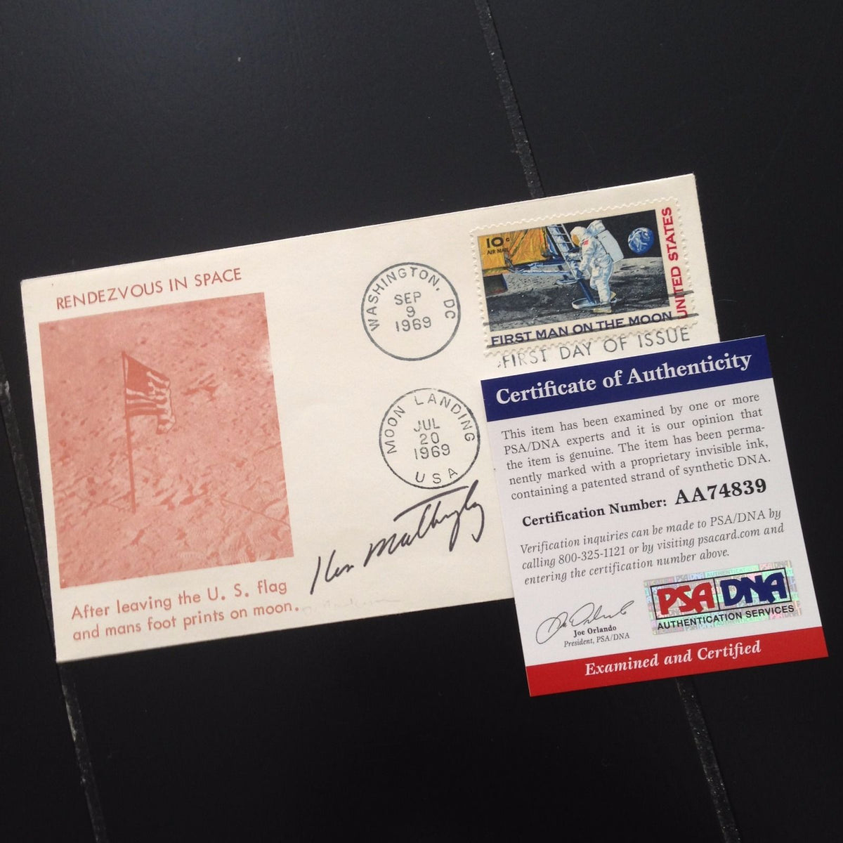 KEN MATTINGLY * autograph SIGNED * PSA/DNA * FIRST DAY COVER * Apollo 16 * NASA