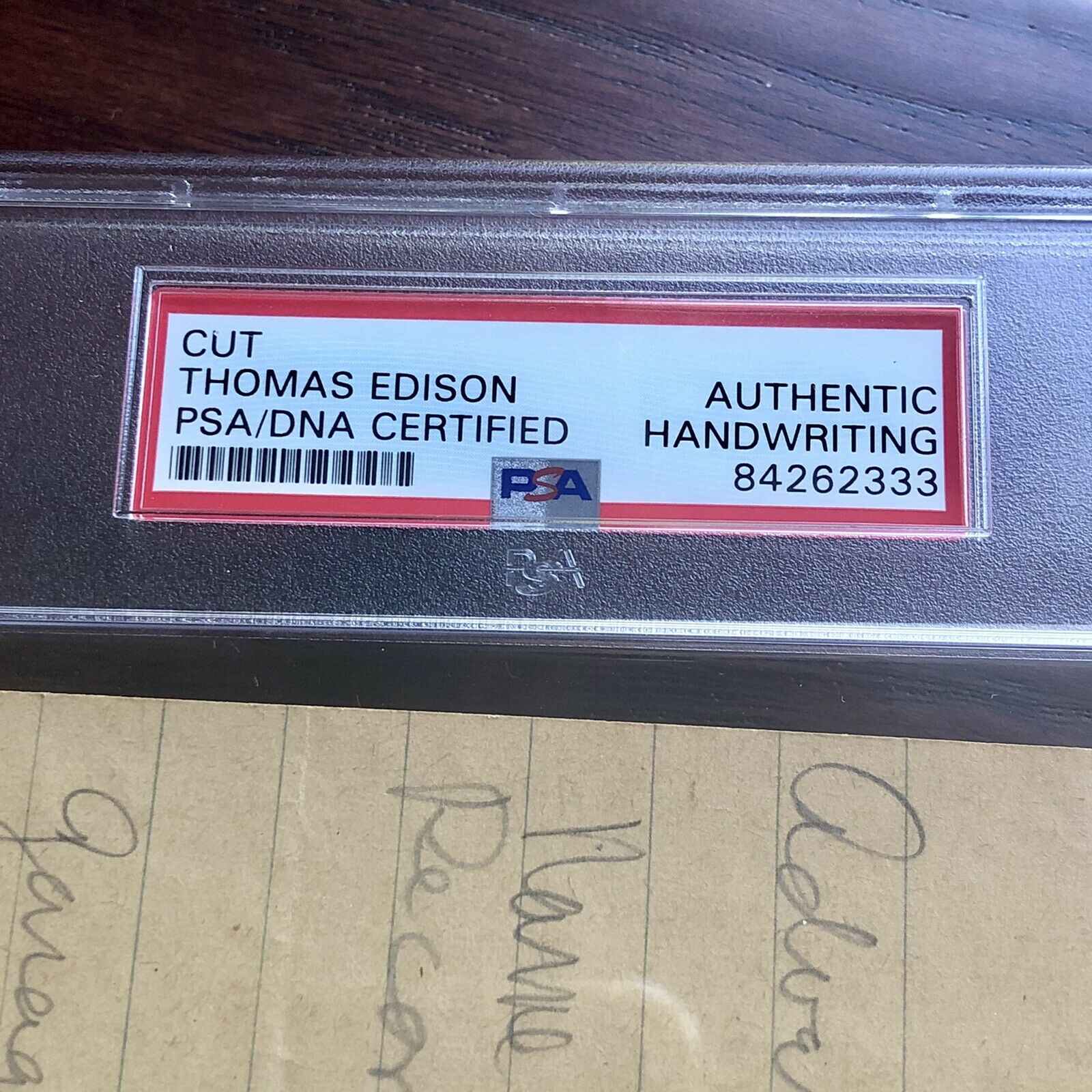 Thomas Edison * PSA/DNA Slab * Autograph Handwritten Note Signed *