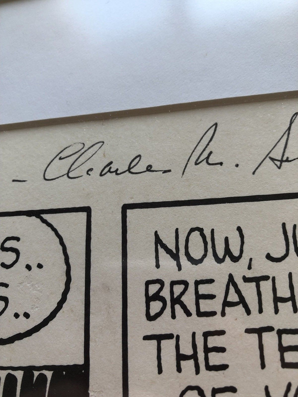CHARLES M. SCHULZ * Hand Signed SNOOPY ARTWORK * Peanuts Autograph Comic Strip