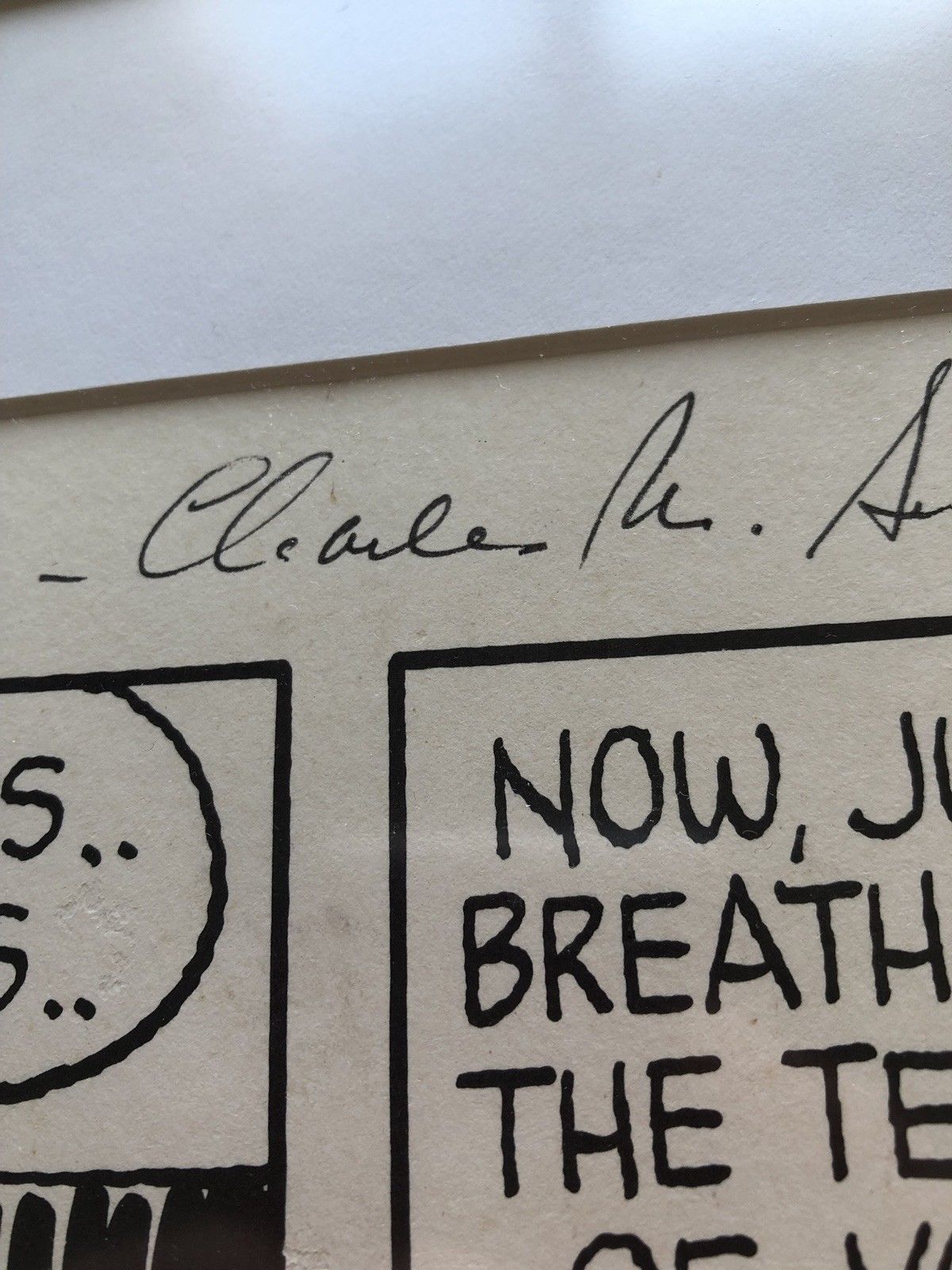 CHARLES M. SCHULZ * Hand Signed SNOOPY ARTWORK * Peanuts Autograph Comic Strip
