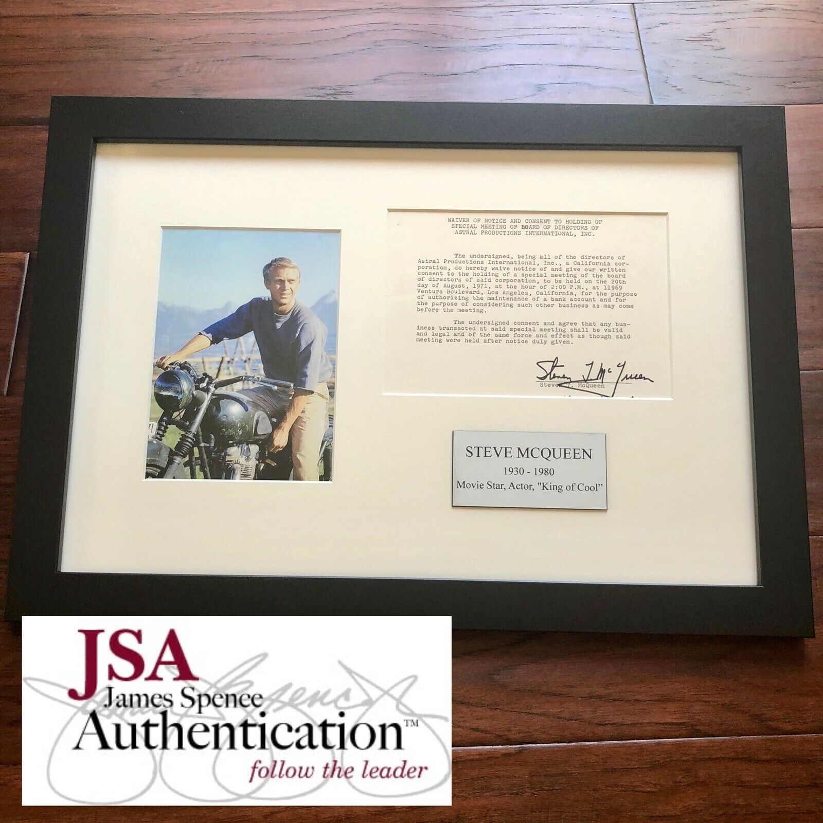STEVE MCQUEEN * Signed Production Document Contract Autograph * Movie Actor